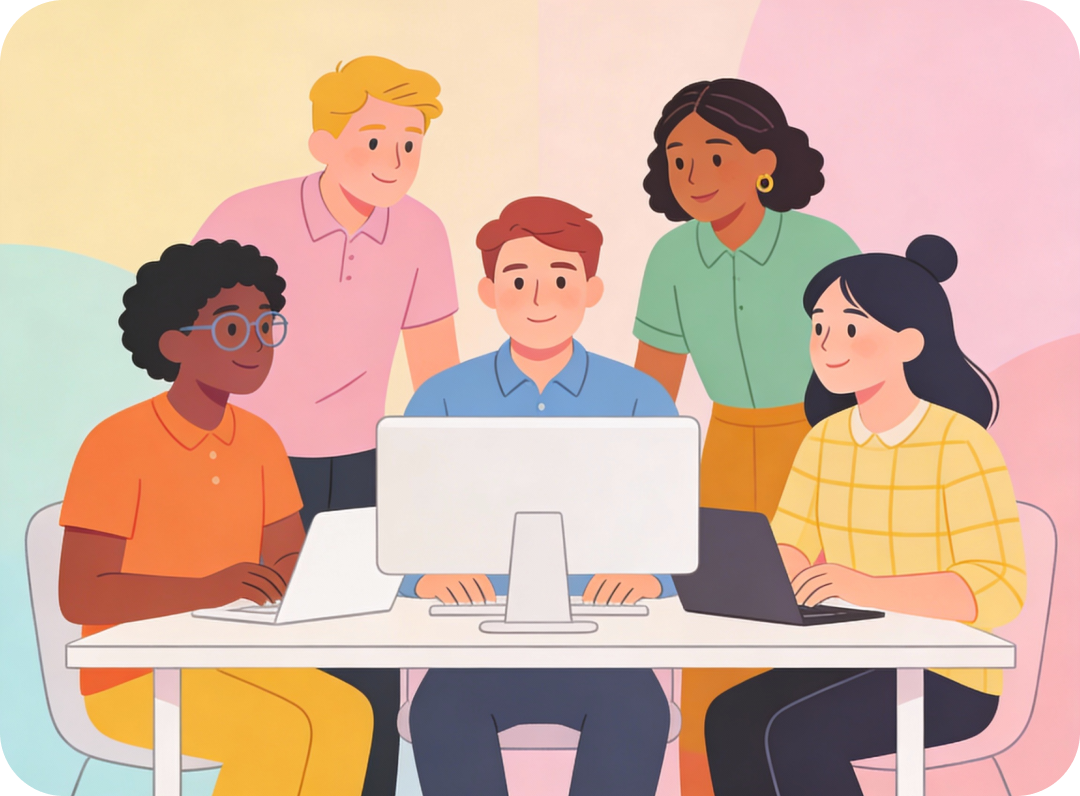 Nonprofit team collaboration illustration